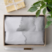 Grauer weißer Marmor Agate Simple Silver Glitzer Seidenpapier (Geschenk)