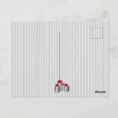 Grauer weißer Pinstripe Red Bow präsentiert auf Sc Postkarte (Rückseite)