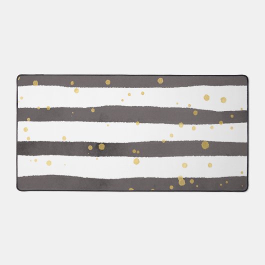 Grauer weißer Polka-Dot Schreibtischunterlage (Vorderseite)