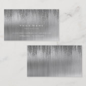 Grauer weißer Silber Metallischer VIP Matrix Cyber Visitenkarte (Vorne/Hinten)