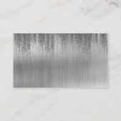 Grauer weißer Silber Metallischer VIP Matrix Cyber Visitenkarte (Rückseite)