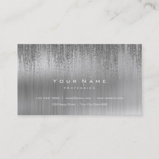 Grauer weißer Silber Metallischer VIP Matrix Cyber Visitenkarte (Vorderseite)