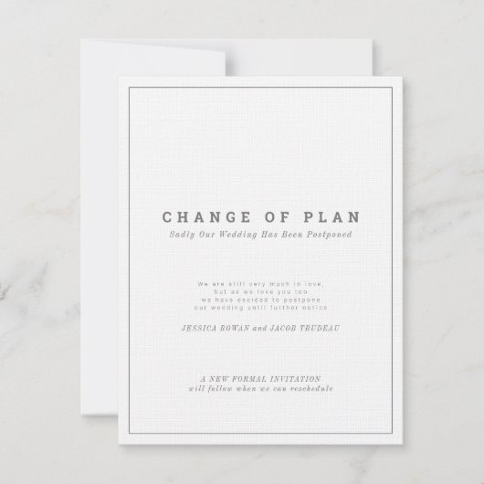 Grauer weißer Text verschoben Änderung des Hochzei Einladung (Vorderseite)