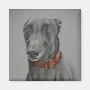 Grauer Windhund-Hundekunst-Magnet Magnet