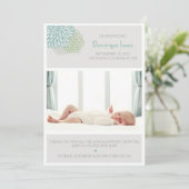 Grauer Winter Blume Foto Geburtserklärung Ankündigung (Stehend Vorderseite)