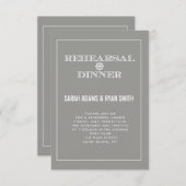 Grauer Winter Hochzeit Probe Einladung (Vorne/Hinten)