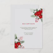 Grauer Winter Holiday Mason Jar Wedding Empfang Begleitkarte (Vorne/Hinten)