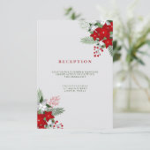 Grauer Winter Holiday Mason Jar Wedding Empfang Begleitkarte (Stehend Vorderseite)