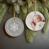 Grauer Winter Snowflake Erste Weihnachtskugel Keramik Ornament
