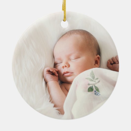 Grauer Winter Snowflake Erste Weihnachtskugel Keramik Ornament (Hinten)