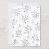 Grauer Winter Snowflake Weihnachtsfeier Einladung (Rückseite)