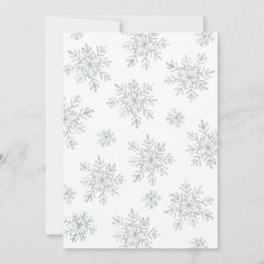 Grauer Winter Snowflake Weihnachtsfeier Einladung (Rückseite)