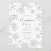 Grauer Winter Snowflake Weihnachtsfeier Einladung (Vorne/Hinten)