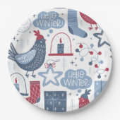 Grauer Winter Weihnachtsvorstellung Pappteller (Vorderseite)