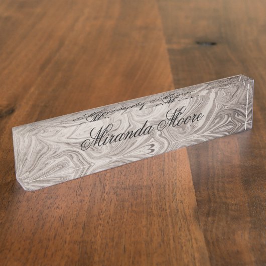 Grauer Wirbel Namensplakette (Seite)