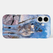 Grauer Wolf ANTWORTET DEN ANRUF Case-Mate iPhone Hülle (Rückseite (Horizontal))