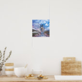 Grauer Wolf ANTWORTET DEN ANRUF Poster (Küche)