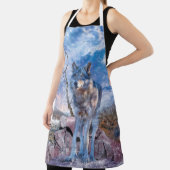 Grauer Wolf ANTWORTET DEN ANRUF Schürze (InSitu)