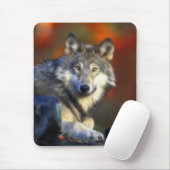 Grauer Wolf, Arten-Digitalfotografie Mousepad (Mit Mouse)