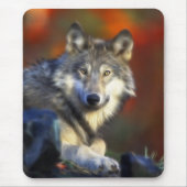 Grauer Wolf, Arten-Digitalfotografie Mousepad (Vorne)