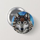 Grauer Wolf Button (Vorne & Hinten)