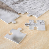 Grauer Wolf (Canis Lupus) hinter Baum Puzzle (Seite)