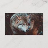 Grauer Wolf, der in den Wald schaut Visitenkarte (Rückseite)