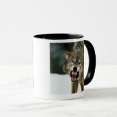 Grauer Wolf der Verwirrung Tasse (VorderseiteRechts)