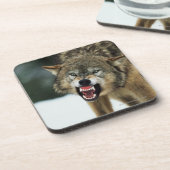 Grauer Wolf der Verwirrung Untersetzer (Linke Seite)