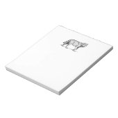 Grauer Wolf Elegante Tinte Zeichnend Notizblock (Rotiert)