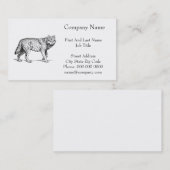 Grauer Wolf Elegante Tinte Zeichnend Visitenkarte (Vorne/Hinten)