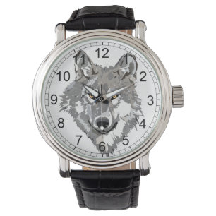 Grauer Wolf-Entwurf Armbanduhr