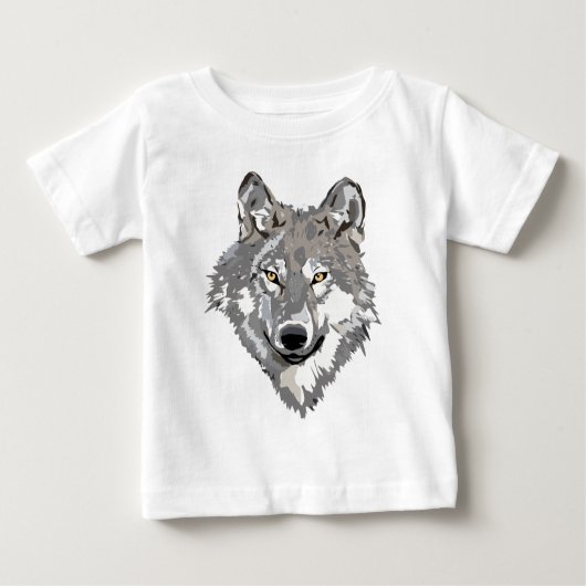 Grauer Wolf-Entwurf Baby T-shirt (Vorderseite)