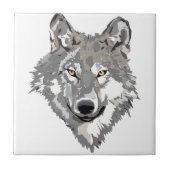 Grauer Wolf-Entwurf Fliese (Vorderseite)