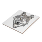 Grauer Wolf-Entwurf Fliese (Seite)