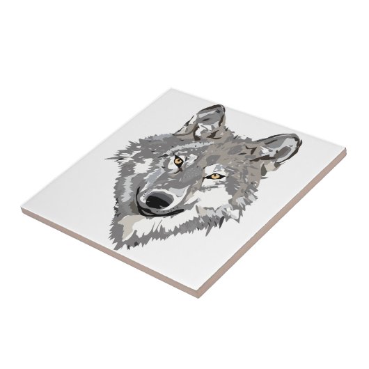 Grauer Wolf-Entwurf Fliese (Seite)