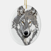 Grauer Wolf-Entwurf Keramik Ornament (Rechts)