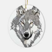Grauer Wolf-Entwurf Keramik Ornament (Links)