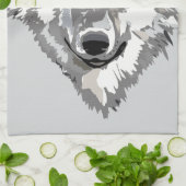 Grauer Wolf-Entwurf Küchentuch (Gefaltet)