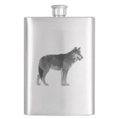 Grauer Wolf-Flasche Flachmann (Vorderseite)