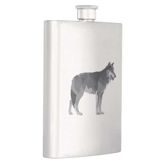 Grauer Wolf-Flasche Flachmann (Rechts)