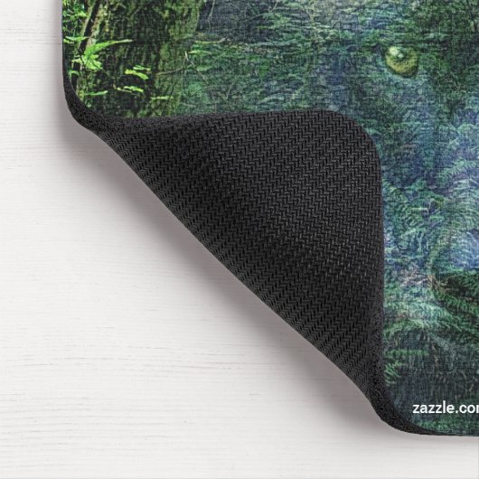 Grauer Wolf & Forest Wildlife Fan Animal Art Mousepad (Ecke)