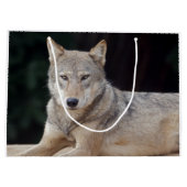 Grauer Wolf-Geschenk-Tasche Große Geschenktüte (Rückseite)