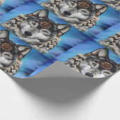 GRAUER WOLF GESCHENKPAPIER (Ecke)