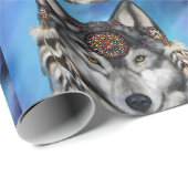 GRAUER WOLF GESCHENKPAPIER (Rolleneckpunkt)