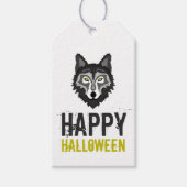 Grauer Wolf, glückliches Halloween Geschenkanhänger (Vorderseite)