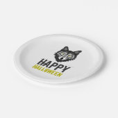 Grauer Wolf, glückliches Halloween Pappteller (Schrägansicht)