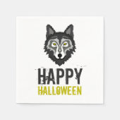 Grauer Wolf, glückliches Halloween Serviette (Vorderseite)