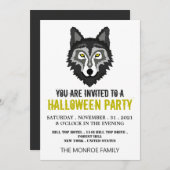 Grauer Wolf, Halloween-Party Einladung (Vorne/Hinten)
