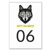 Grauer Wolf, Halloween-Party Tischnummer (Rückseite)